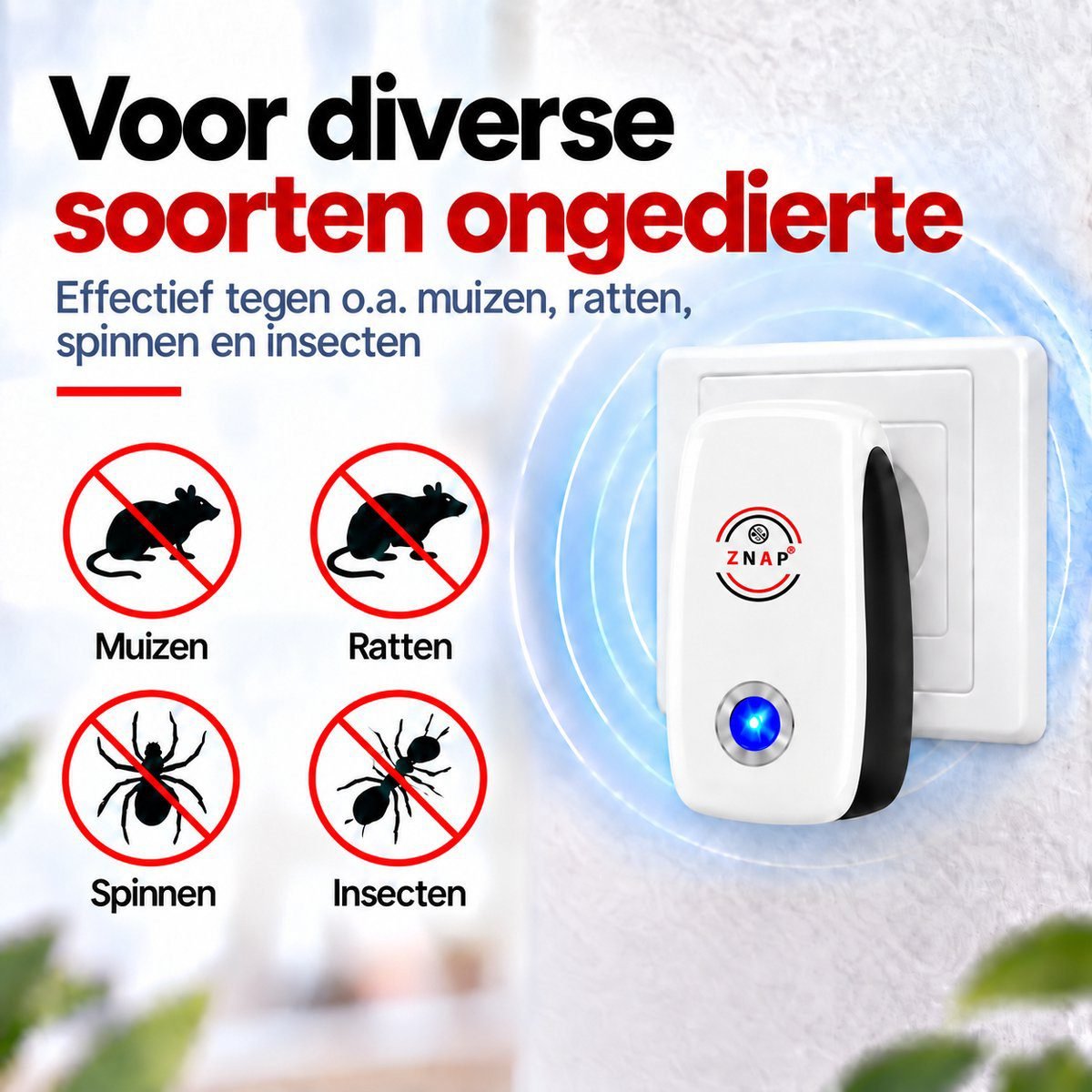 ZnaP Ultrasone Muizenverjager Standaard - Afbeelding 7