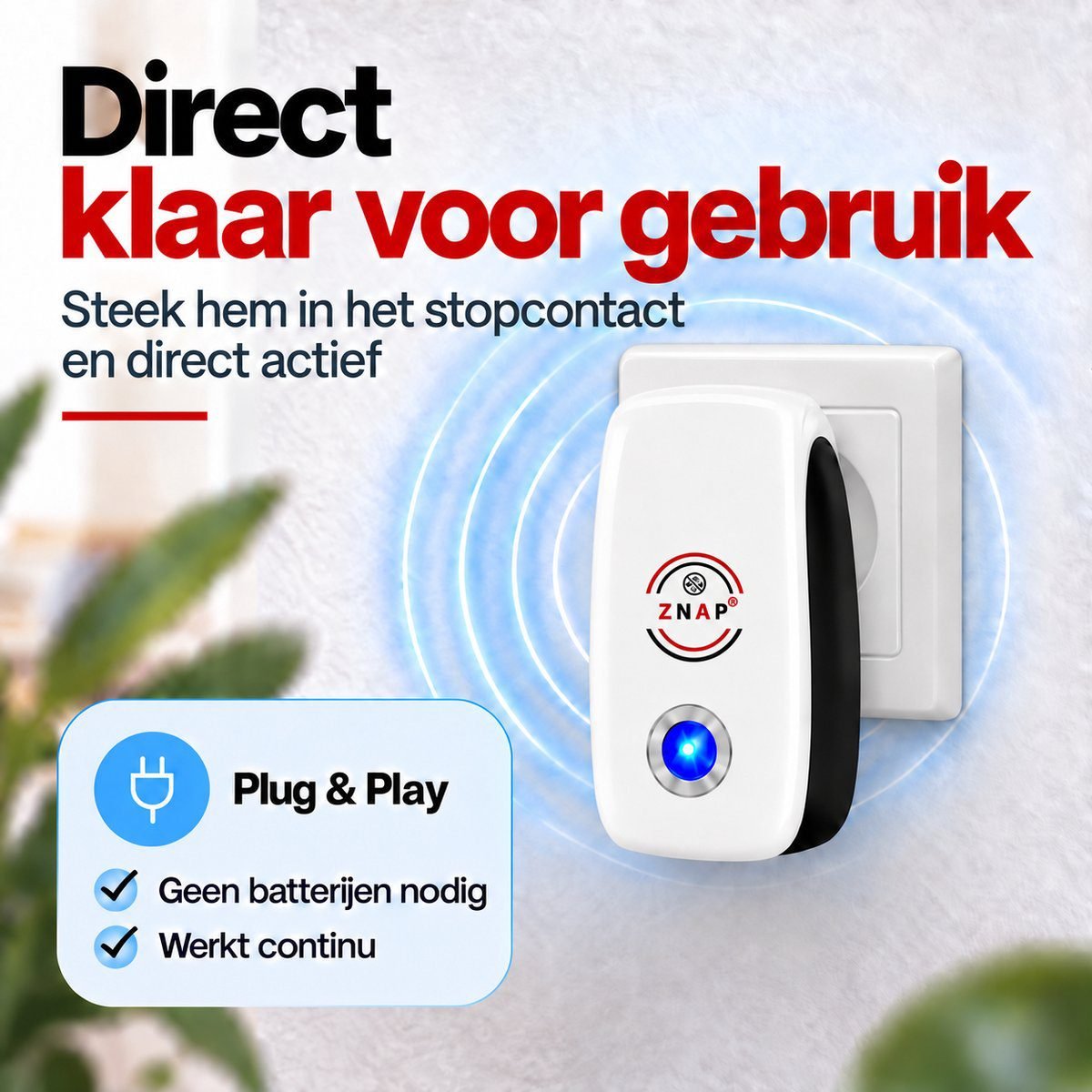 ZnaP Ultrasone Muizenverjager Standaard - Afbeelding 3